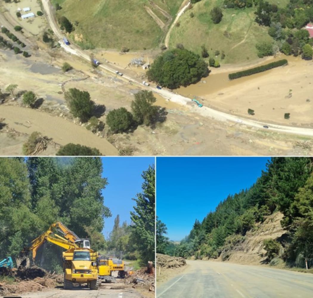 Work on the hard-hit State Highway 5 through Esk Valley in Hawke’s Bay.