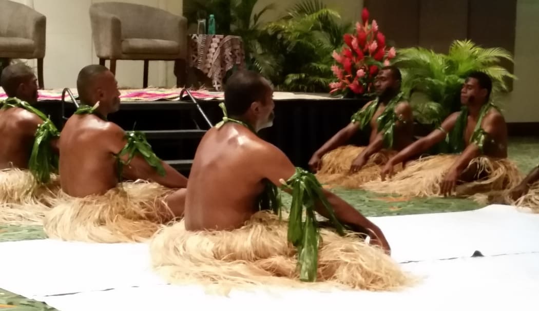 Traditional Fiji welcome.