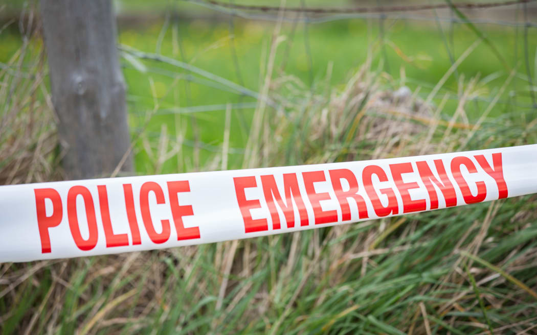 Police tape cording off the property at Taharoa.