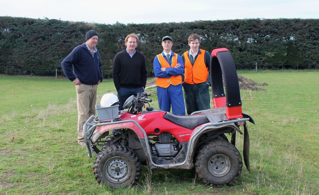 Henry Wardell, Gareth West and students Mitch Reed and Jess Munro.