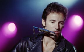 American Bruce Springsteen performs in "SOS racism"concert at Vincennes racetrack in Paris, on June 18, 1988.