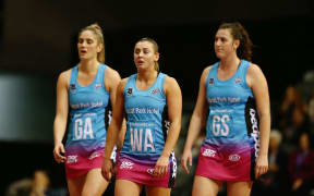 Te Paea Selby-Rickit, Gina Crampton and Jennifer O'Connell of the Southern Steel