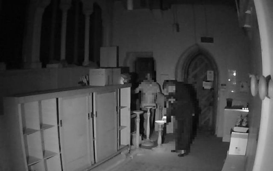 Security camera footage from Christ Church Cathedral on 21 March 2015.