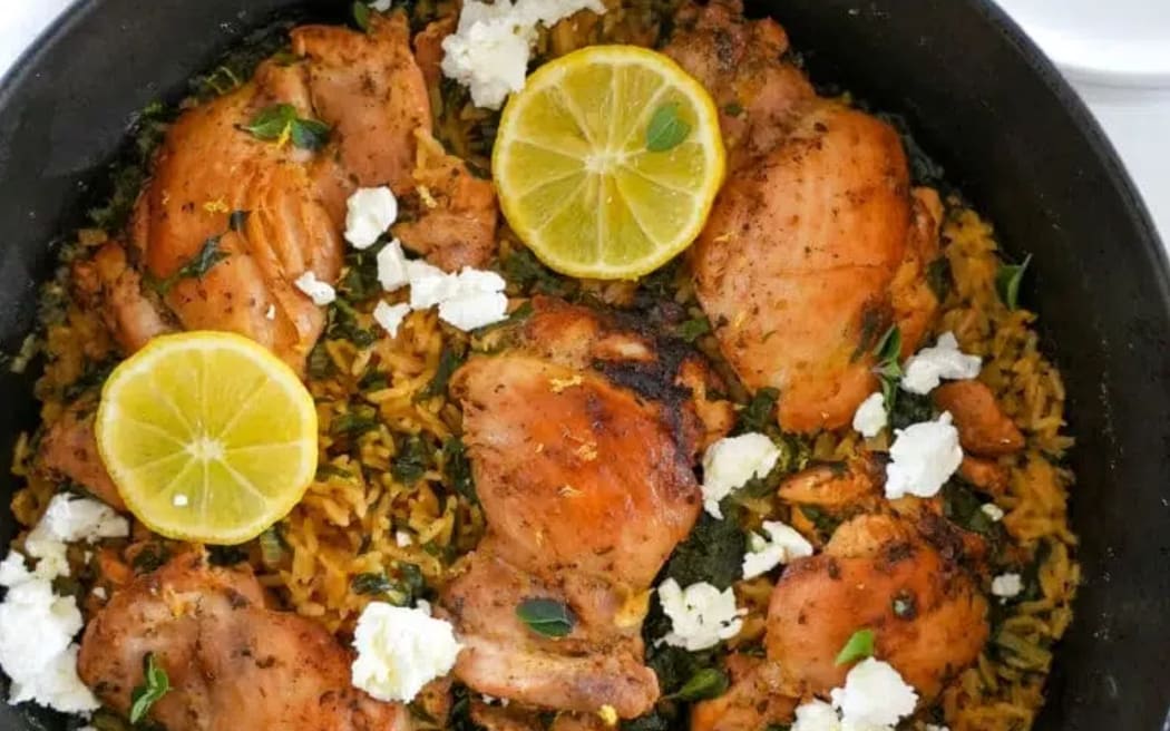 One Pot Greek Chicken and Rice