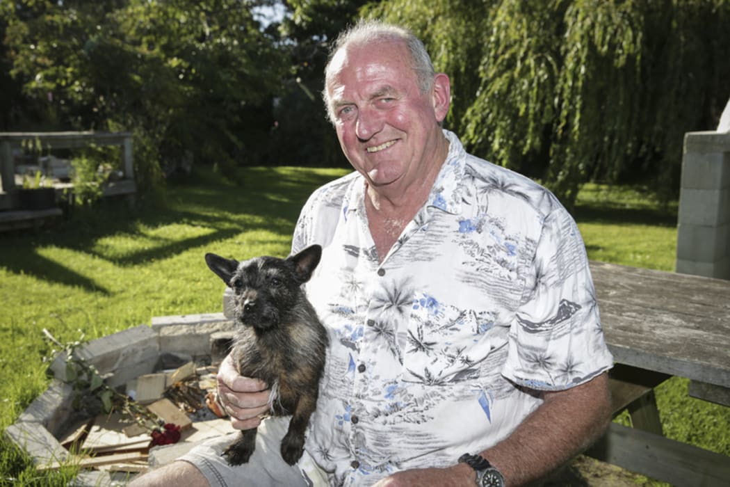 Gary Melville's house was badly damaged in the Kaikoura earthquake. Using bricks from the cladding of his house he built a fire pit to cook on. His much loved dog, Bella, took off for a number of days after the quake which upset the family more than the quake itself.
