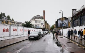 Chinese propaganda on a wall in London.