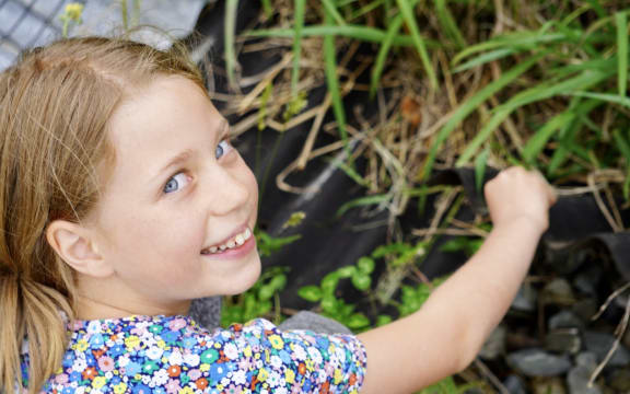 Caelyn Hossack, 9, has found a rare colony of Hawke's Bay skinks in Waipawa.
