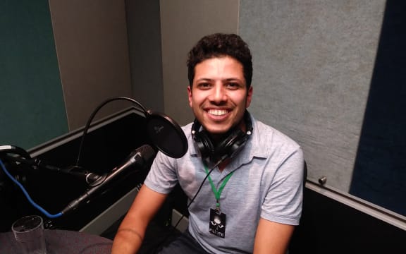 Comedian Ally Baharoon in RNZ Auckland.