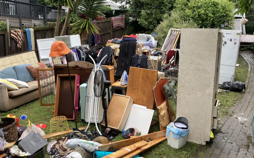 David Playle at flood-wrecked Grey Lynn flat
