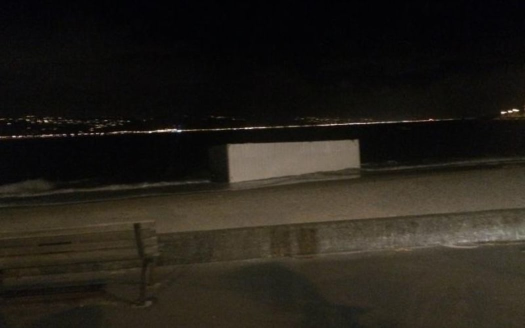 The container at Oriental Bay last night.