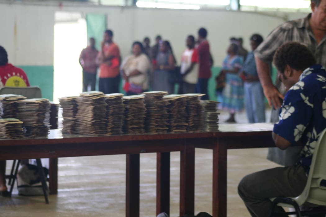 Polling in Vanuatu elections.