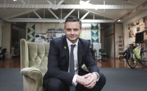 James Shaw at the Greens headquarters in Auckland.