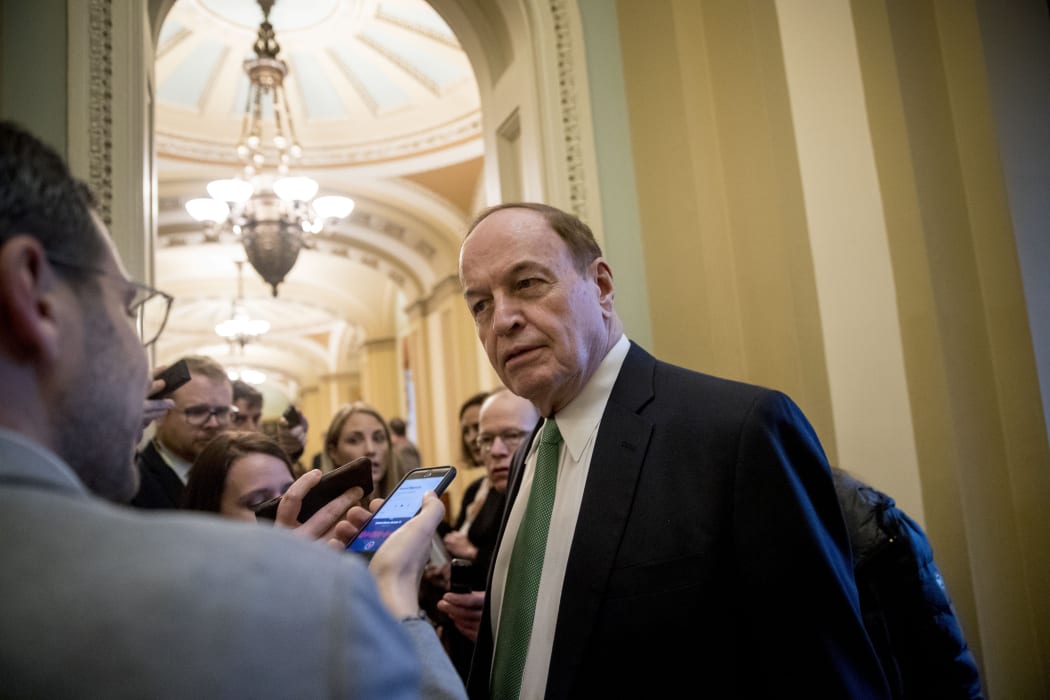 Rep. Richard Shelby, R-Ala., speaks to reporters as he leaves a closed-door meeting at the Capitol