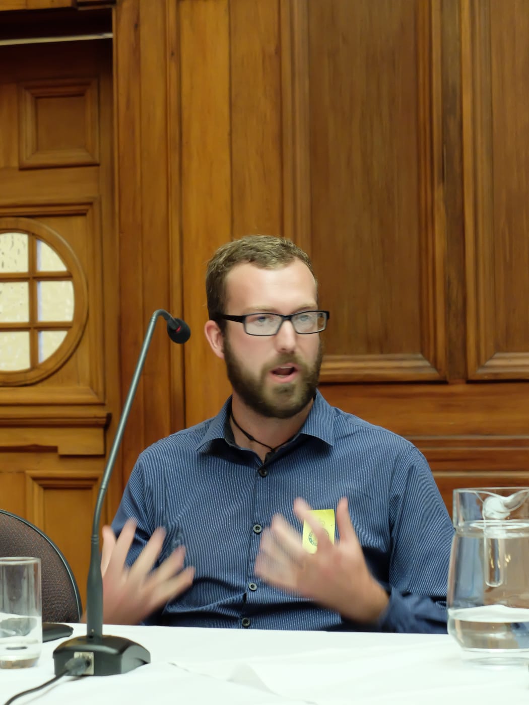 Press Patron's Alex Clark speaking at the Journalism Still Matters Summit in Parliament.