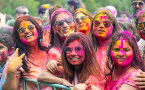 Thousands attended Krisha Holi in Kumeu, Auckland.