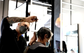 Hair salons were back in action today in Auckland, with cuts getting underway at ASC Salon in Parnell.