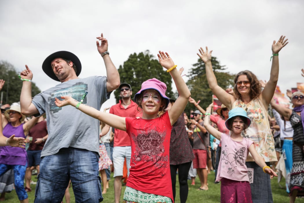 People of all ages get to their feet
