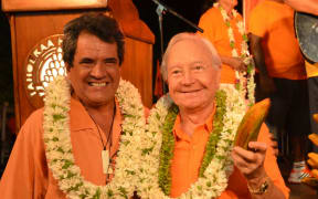 Eduoard Fritch and Gaston Flosse during the election campaign in 2013