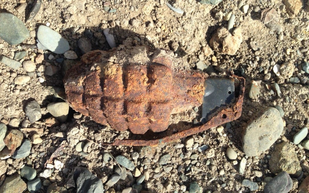 The rusty grenade was found at a Richmond recycling centre.