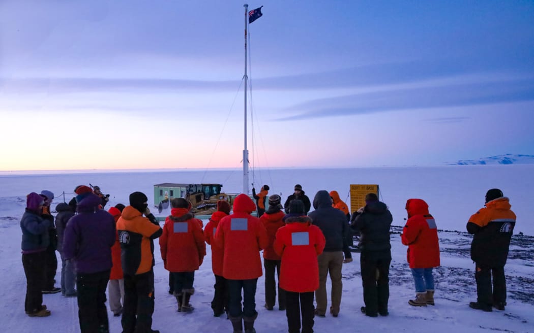 ANZAC Day service at Scott Base, 2019.