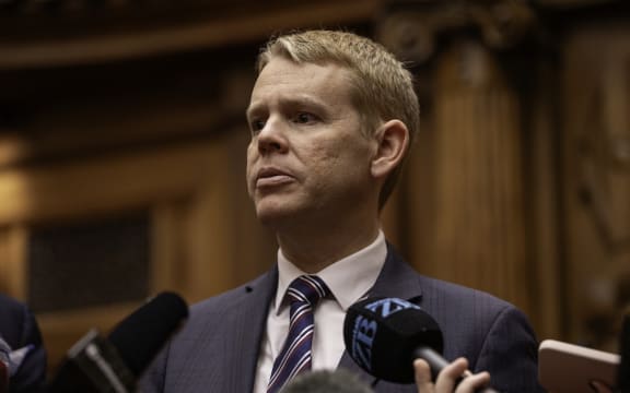 Prime Minister Chris Hipkins speaks to media following in his first major foreign policy speech.