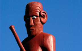 Traditional Maori wall carving.