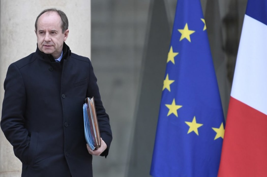 French Justice Minister Jean-Jacques Urvoas leaves following a cabinet meeting or Conseil des ministres at the Elysee Palace in Paris on March 15, 2017.