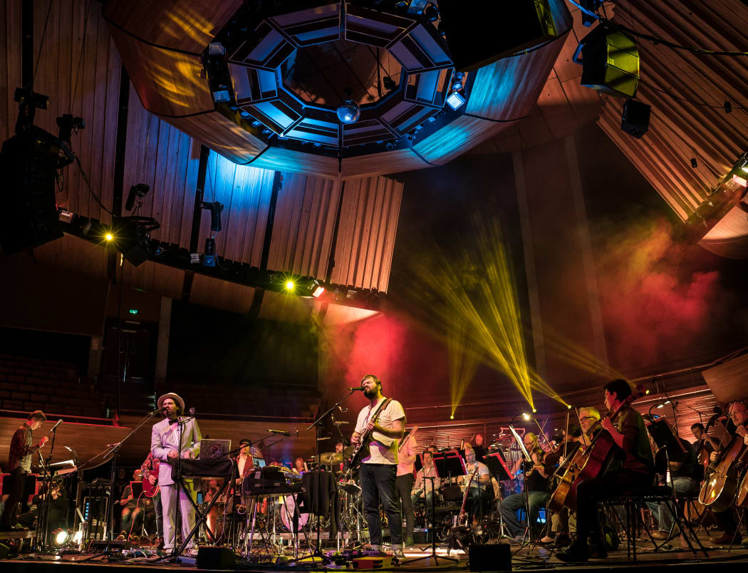 The Phoenix Foundation in rehearsal with the NZSO