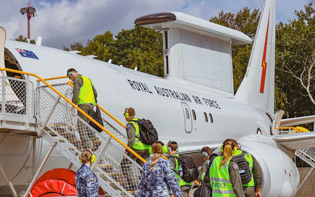 An Australian Royal Australian Air Force E-7A Wedgetail aircraft
