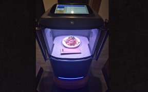 A hospitality robot at the Sudima hotel in central Auckland.