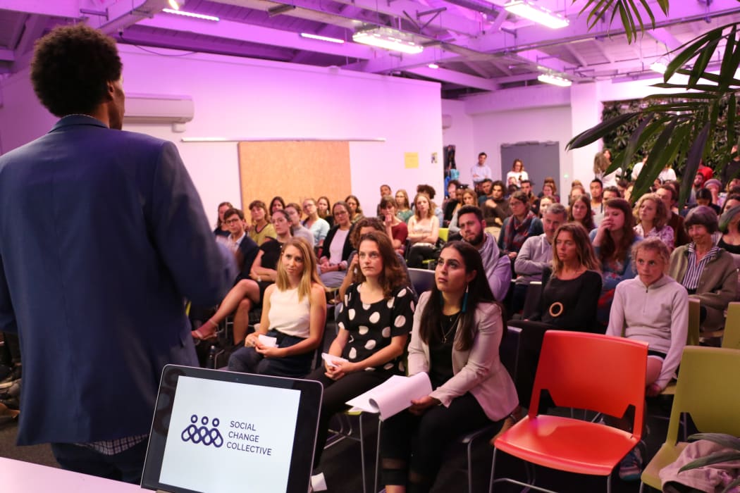 Living with racism, guest speaker Guled Mire at Social Change Collective event, Wellington
