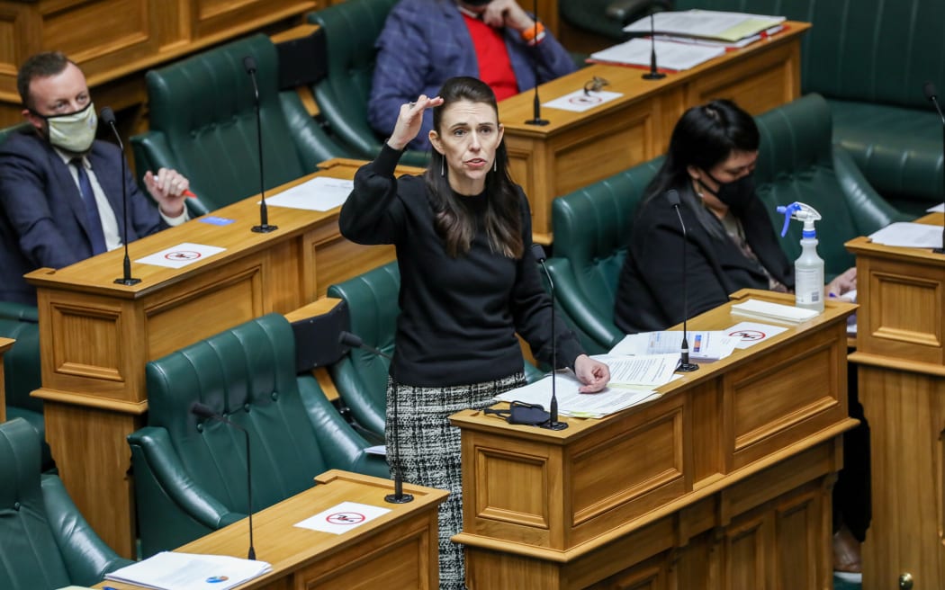 Jacinda Ardern answering a question in the House
