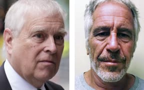 Britain's former prince Andrew (L) and the late convicted sex offender Jeffrey Epstein (R).