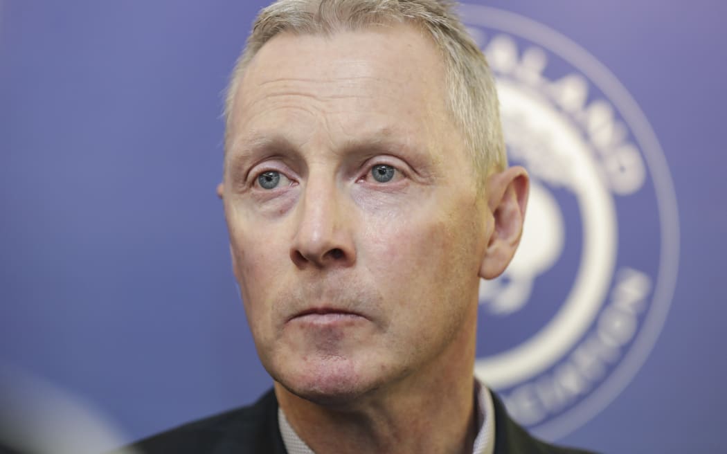 Police conference in Wellington. Chris Cahill, NZ Police Association Minister.