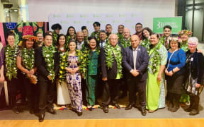 Prime Ministers Pacific Youth Awards winners with Minister of Pacific People's Aupito Su'a William Sio