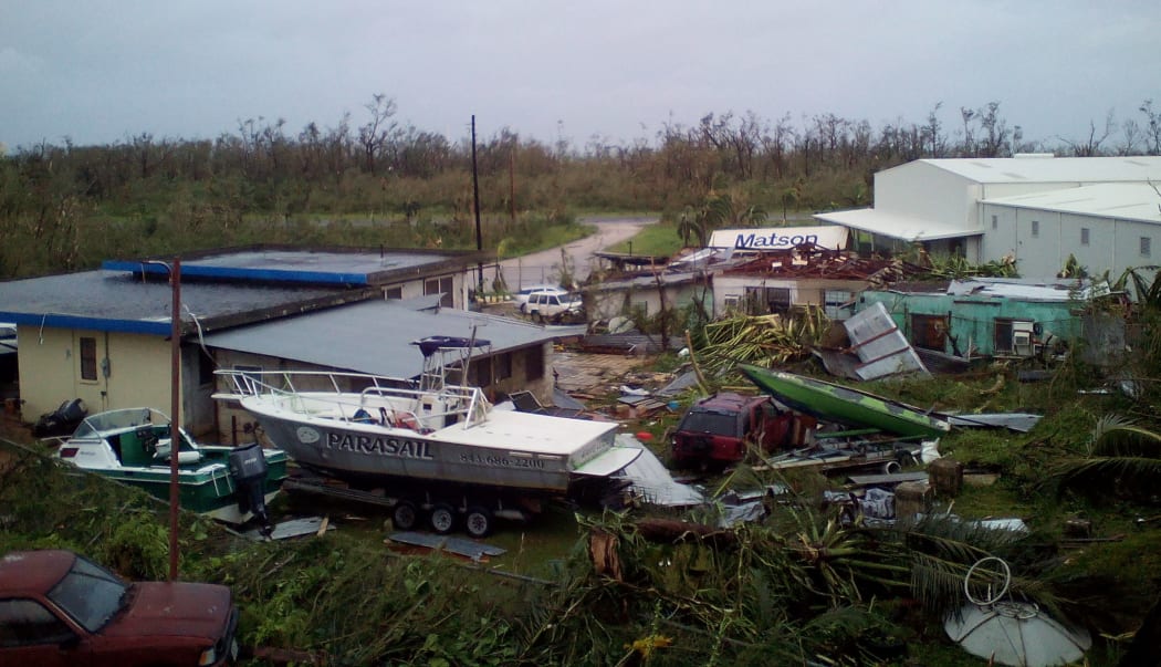 Initial damage from Typhoon Soudelor in Saipan