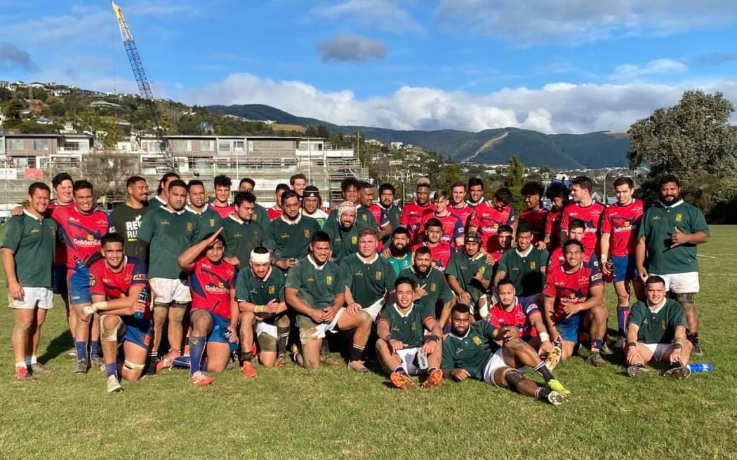 The Cook Islands and Tasman teams were all smiles after a tough 80 minutes.