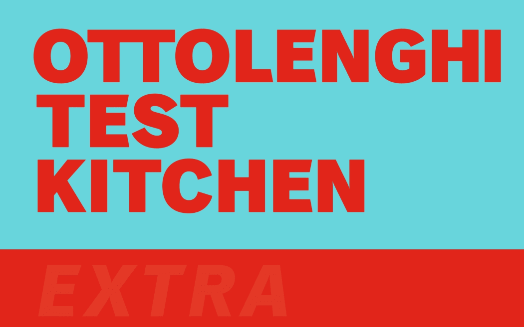 cover image for the book "Ottolenghi Test Kitchen: Extra Good Things" by Noor Murad and Yotam Ottolenghi