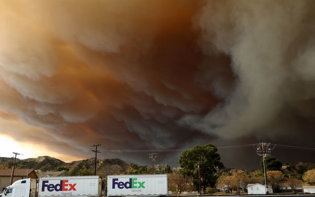 The Hughes Fire burns north of Los Angeles on January 22 near Castaic, California. The fire is prompting mandatory evacuations just over two weeks after the Eaton and Palisades Fires caused massive destruction across Los Angeles County.