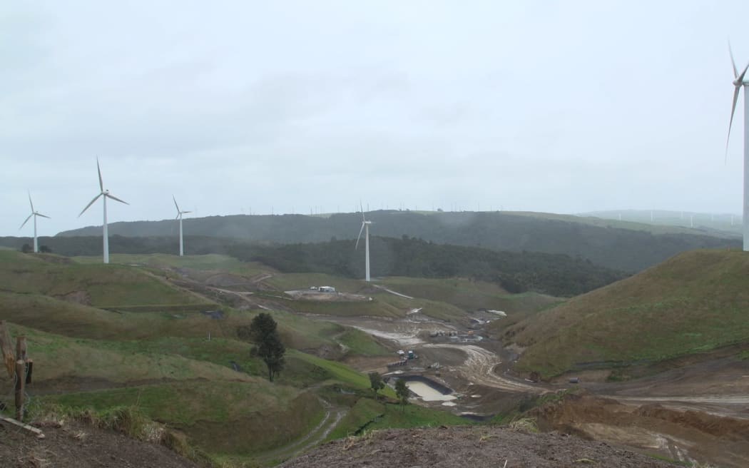 Construction on the Manawatu Gorge highway during winter 2022