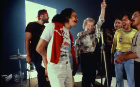 Still from Slice of Heaven video - Herbs and Dave Dobbyn