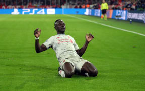 Sadio Mane celebrates his goal