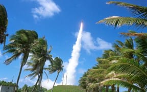 Meck Island at the US Reagan Test Site in Kwajalein Atoll is a key launch pad for missiles fired to intercept incoming dummy warheads shot from California.