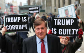 Nicholas Gravante, lawyer for Former Trump Organization executive Allen Weisselberg, leaves Manhattan Criminal Court after his client's sentencing hearing on 10 January 2023 in New York City. Weisselberg, is facing a five-month prison sentence after pleading guilty to 15 state crimes last year and agreeing to testify against the Trump Organization.