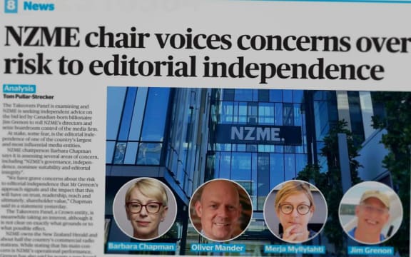 The Post reporting in NZME's chair speaking out against a bid to oust the current board of the company.