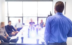 Man in boardroom