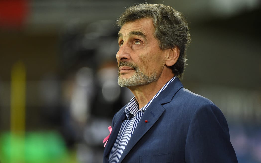 Montpellier's French President Mohed Altrad waits before the French Top 14 Rugby Union match between Montpellier (MHR) and Toulouse (ST) at the GGL stadium in Montpellier, southern France on October 2, 2022. (Photo by Sylvain THOMAS / AFP)