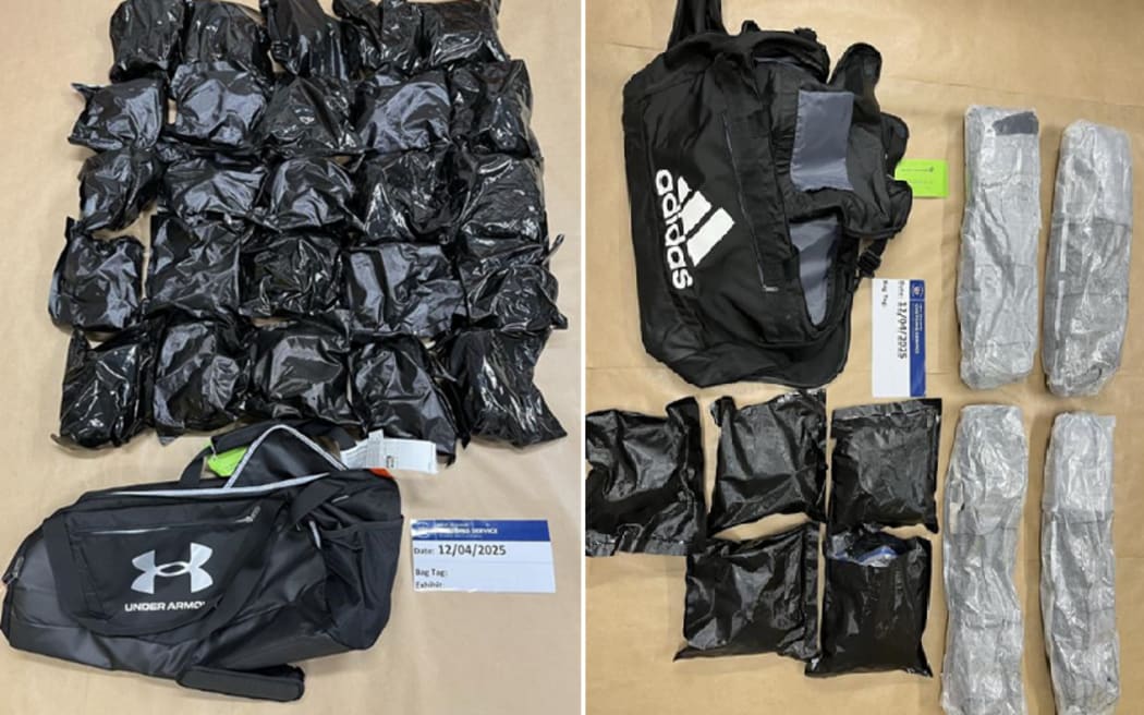 About 50kgs of methamphetamine was found inside two unaccompanied bags.