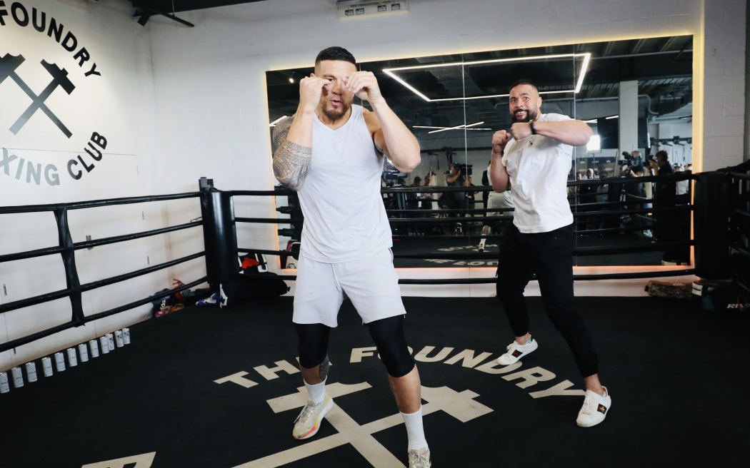 Sonny Bill Williams and Joseph Parker promote Williams' upcoming fight against Paul Gallen.