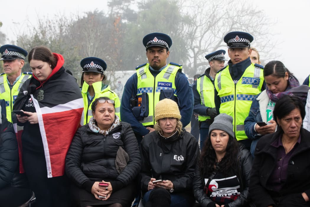Protesters occupying Ihumātao on 24 July, 2019.